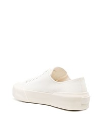 Мужские белые кожаные низкие кеды от Jil Sander