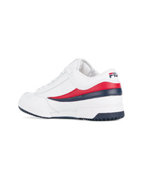 Мужские белые кожаные низкие кеды от Fila