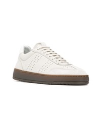 Мужские белые кожаные низкие кеды от Etq.