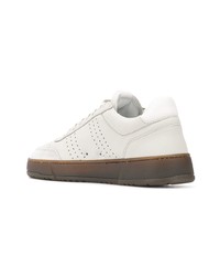 Мужские белые кожаные низкие кеды от Etq.