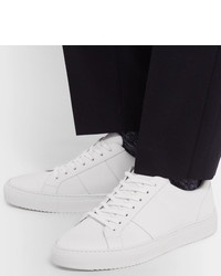 Мужские белые кожаные низкие кеды от Mr P.