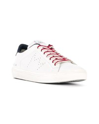 Мужские белые кожаные низкие кеды от Leather Crown