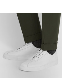 Мужские белые кожаные низкие кеды от Grenson