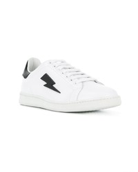 Мужские белые кожаные низкие кеды от Neil Barrett