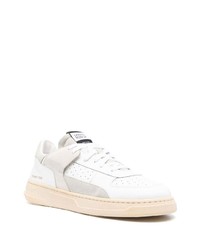 Мужские белые кожаные низкие кеды от RUN OF