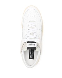 Мужские белые кожаные низкие кеды от RUN OF