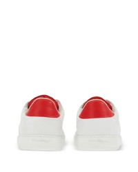 Мужские белые кожаные низкие кеды от Ferragamo