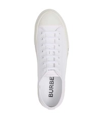Мужские белые кожаные низкие кеды от Burberry