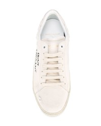 Женские белые кожаные низкие кеды от Saint Laurent