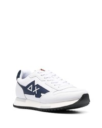 Мужские белые кожаные низкие кеды от Sun 68