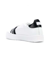 Мужские белые кожаные низкие кеды от Gcds