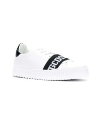 Мужские белые кожаные низкие кеды от Gcds