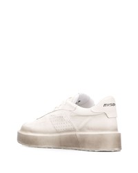 Мужские белые кожаные низкие кеды от Misbhv