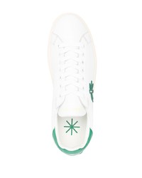 Мужские белые кожаные низкие кеды от Manuel Ritz