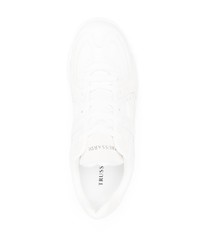 Мужские белые кожаные низкие кеды от Trussardi