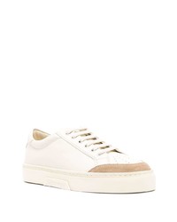 Мужские белые кожаные низкие кеды от Giorgio Armani