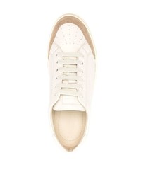 Мужские белые кожаные низкие кеды от Giorgio Armani