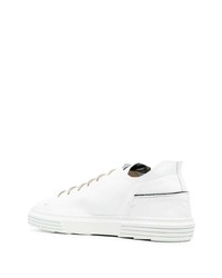 Мужские белые кожаные низкие кеды от Moma