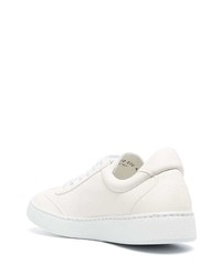 Мужские белые кожаные низкие кеды от Corneliani