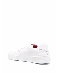 Мужские белые кожаные низкие кеды от 424