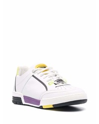 Мужские белые кожаные низкие кеды от Moschino