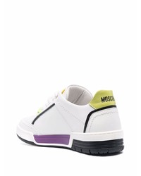 Мужские белые кожаные низкие кеды от Moschino