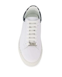 Мужские белые кожаные низкие кеды от Billionaire