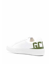 Мужские белые кожаные низкие кеды от Gcds