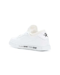 Женские белые кожаные низкие кеды от Plein Sport