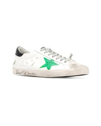 Мужские белые кожаные низкие кеды от Golden Goose Deluxe Brand