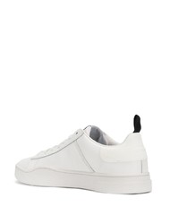 Мужские белые кожаные низкие кеды от Diesel