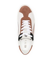 Мужские белые кожаные низкие кеды от Etro