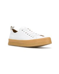 Мужские белые кожаные низкие кеды от AMI Alexandre Mattiussi