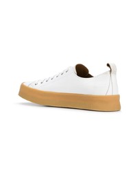 Мужские белые кожаные низкие кеды от AMI Alexandre Mattiussi