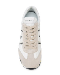 Мужские белые кожаные низкие кеды от White Premiata