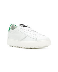 Мужские белые кожаные низкие кеды от Philippe Model