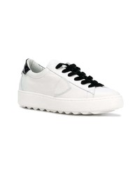 Женские белые кожаные низкие кеды от Philippe Model