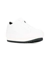 Женские белые кожаные низкие кеды от Versace