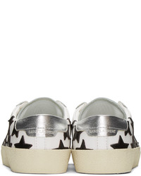 Женские белые кожаные низкие кеды от Saint Laurent