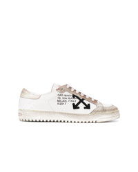 Мужские белые кожаные низкие кеды от Off-White