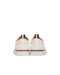 Мужские белые кожаные низкие кеды от Thom Browne