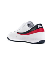 Мужские белые кожаные низкие кеды от Fila