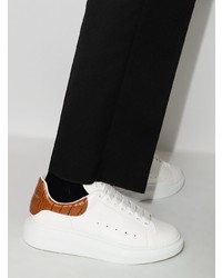 Мужские белые кожаные низкие кеды от Alexander McQueen