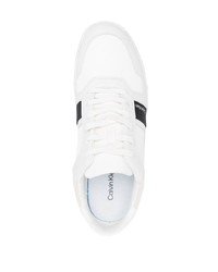 Мужские белые кожаные низкие кеды от Calvin Klein