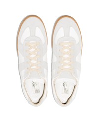 Мужские белые кожаные низкие кеды от Maison Margiela