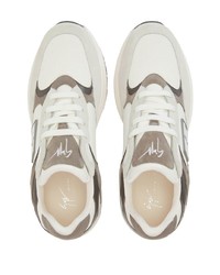 Мужские белые кожаные низкие кеды от Giuseppe Zanotti