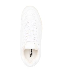 Мужские белые кожаные низкие кеды от Jil Sander