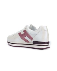 Женские белые кожаные низкие кеды от Hogan