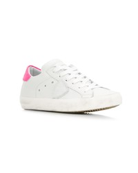 Женские белые кожаные низкие кеды от Philippe Model