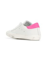 Женские белые кожаные низкие кеды от Philippe Model